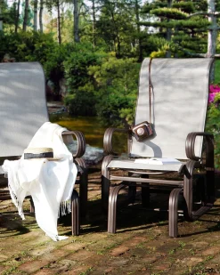 Sedia da giardino BORGIO Metallo Marrone/Grigio