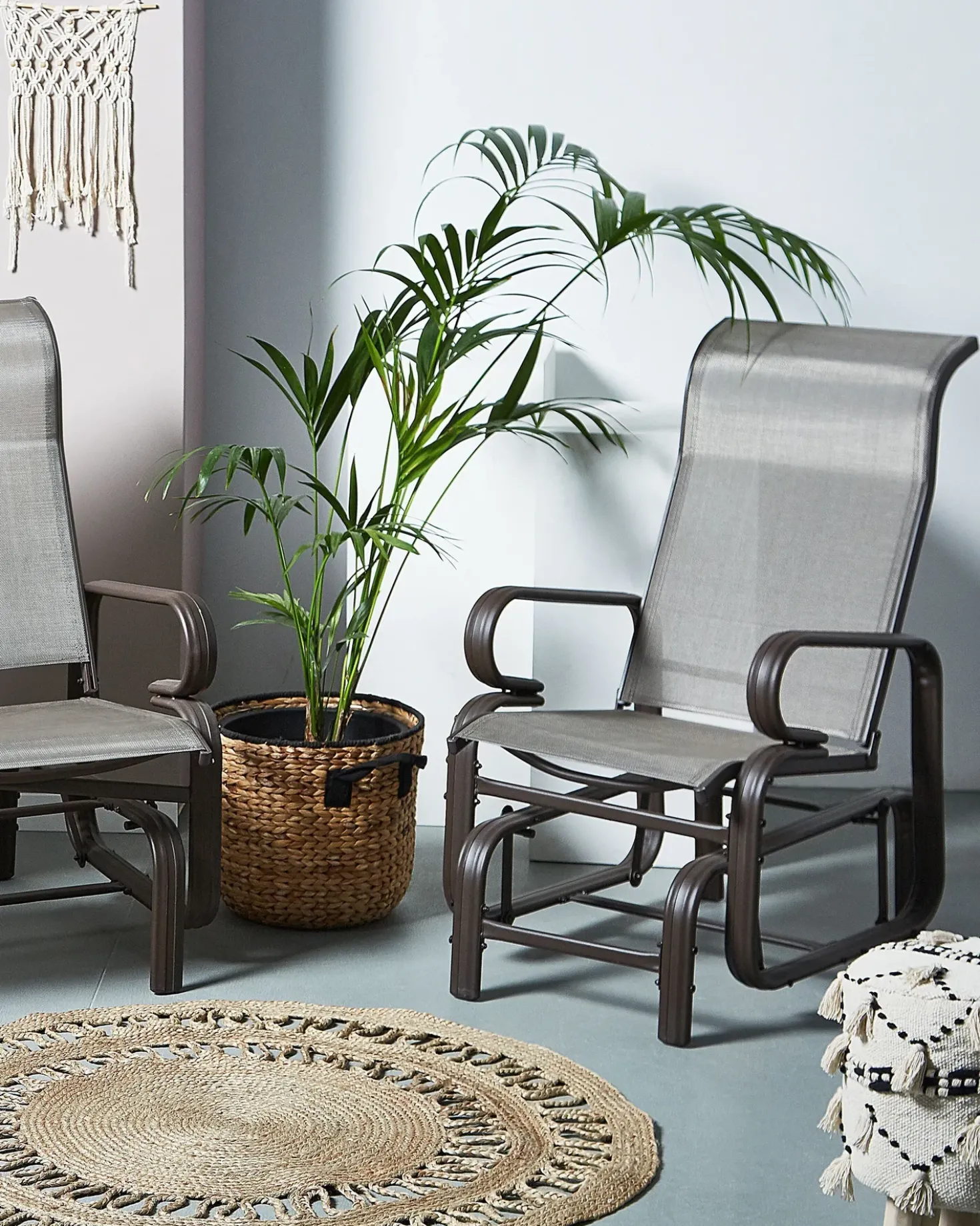 Sedia da giardino BORGIO Metallo Marrone/Grigio