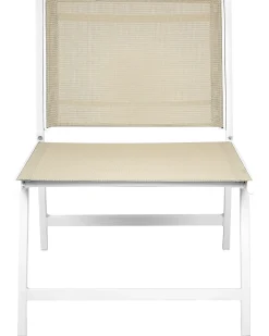 Sedia da giardino MARCEDDI con poggiapiedi Metallo Bianco/Beige