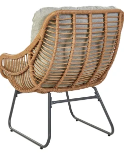 Sedia da giardino MESTRE con poggiapiedi Rattan sintetico (PE) Naturale