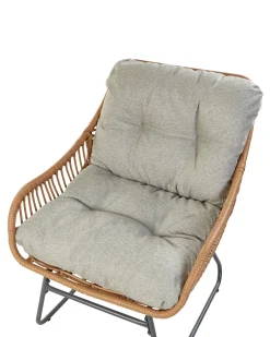 Sedia da giardino MESTRE con poggiapiedi Rattan sintetico (PE) Naturale