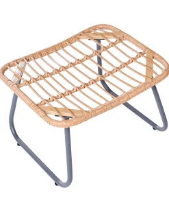Sedia da giardino MESTRE con poggiapiedi Rattan sintetico (PE) Beige chiaro