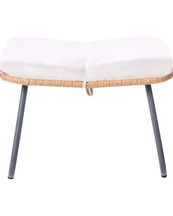 Sedia da giardino MESTRE con poggiapiedi Rattan sintetico (PE) Beige chiaro