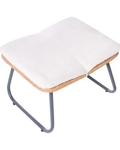 Sedia da giardino MESTRE con poggiapiedi Rattan sintetico (PE) Beige chiaro