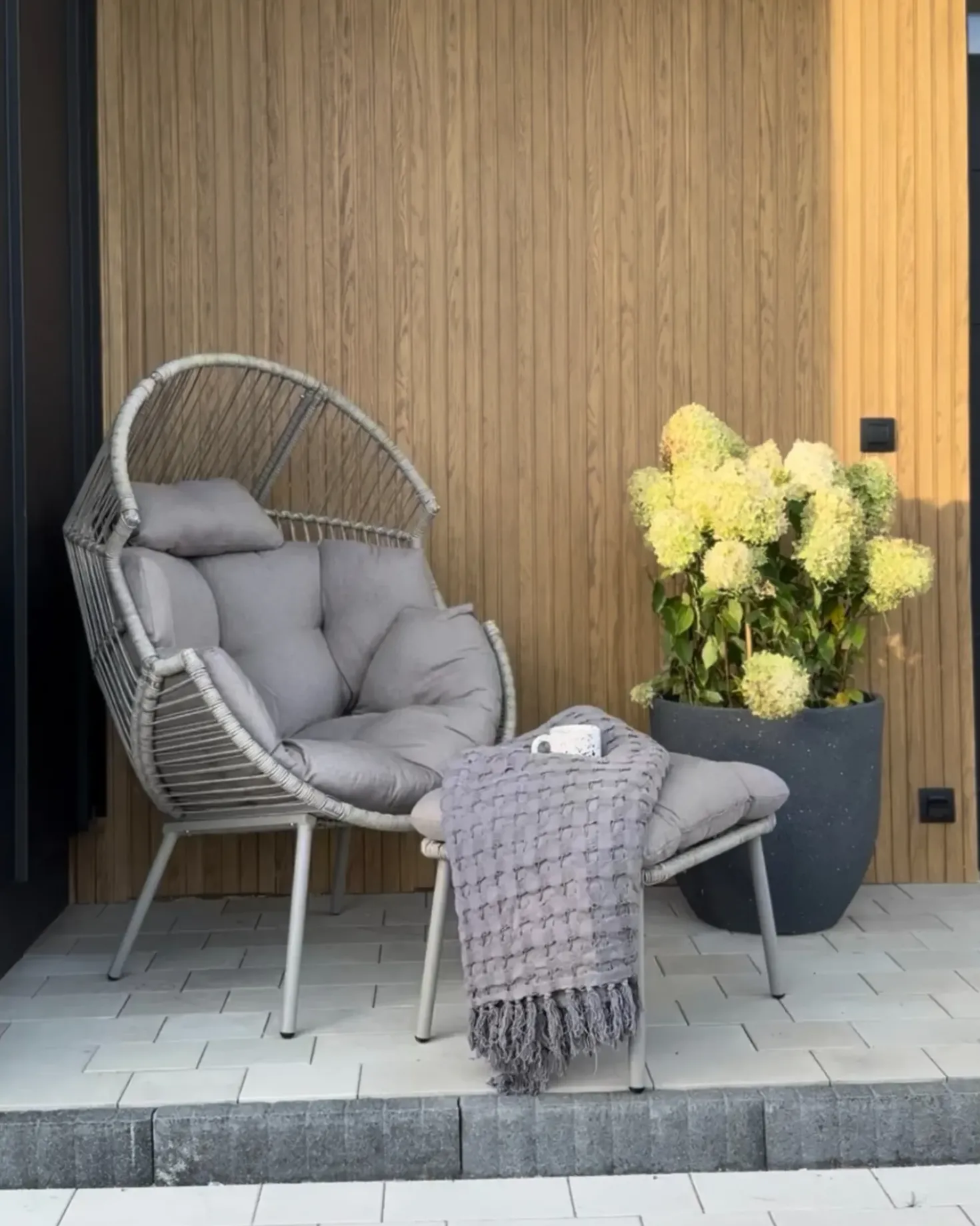 Sedia da giardino MURANO Rattan sintetico (PE) Grigio