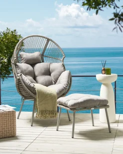 Sedia da giardino MURANO Rattan sintetico (PE) Grigio