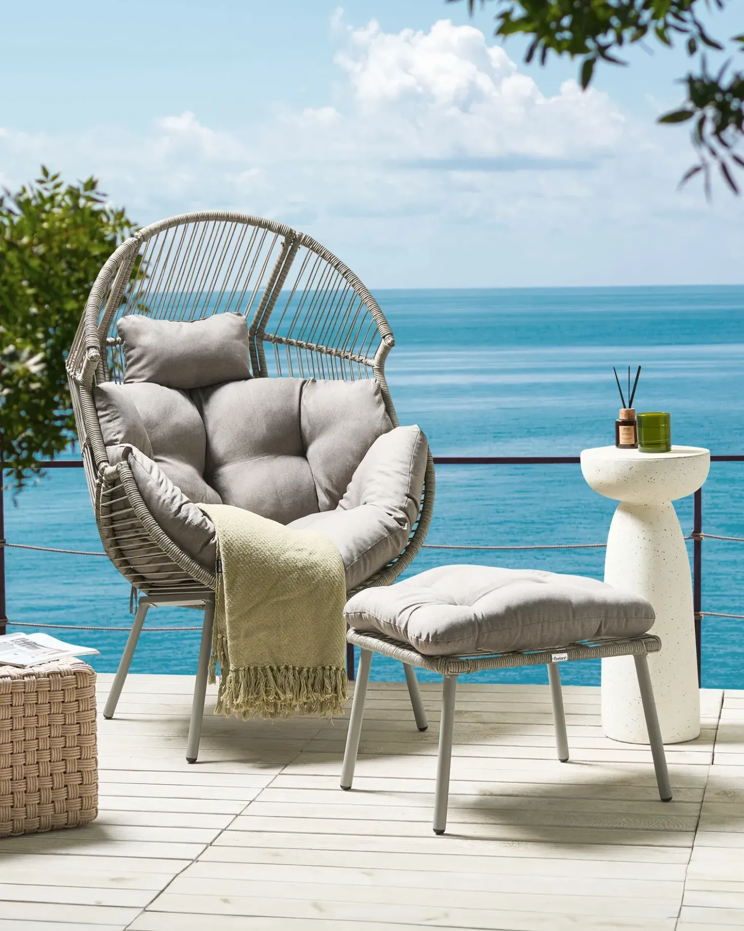 Sedia da giardino MURANO Rattan sintetico (PE) Grigio