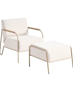 Sedia da giardino NIMIS con ottomana Beige chiaro