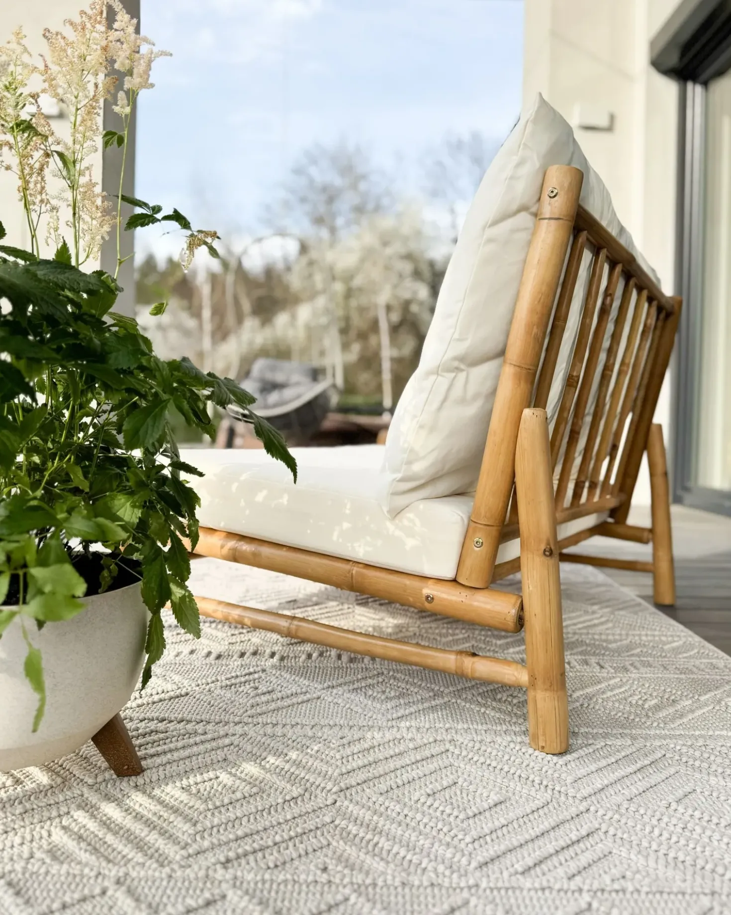 Sedia da giardino TODI Bambù Bianco sporco