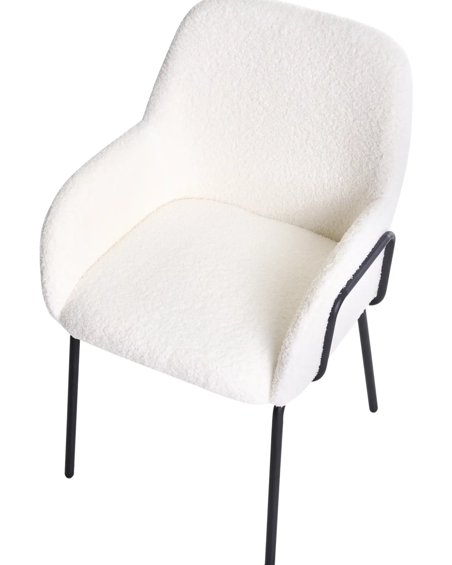 Sedia da pranzo ALGONA Bouclé Bianco sporco