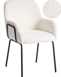 Sedia da pranzo ALGONA Bouclé Bianco sporco