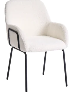 Sedia da pranzo ALGONA Bouclé Bianco sporco