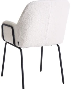 Sedia da pranzo ALGONA Bouclé Bianco sporco
