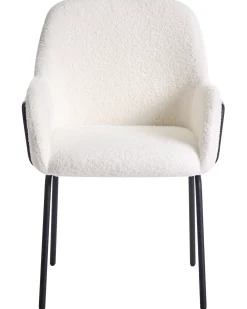 Sedia da pranzo ALGONA Bouclé Bianco sporco