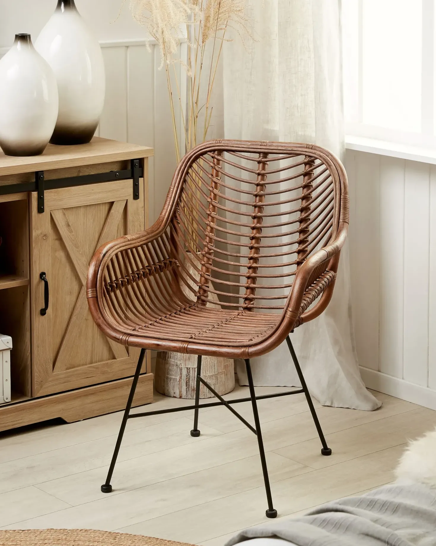 Sedia da pranzo CANORA Rattan Marrone