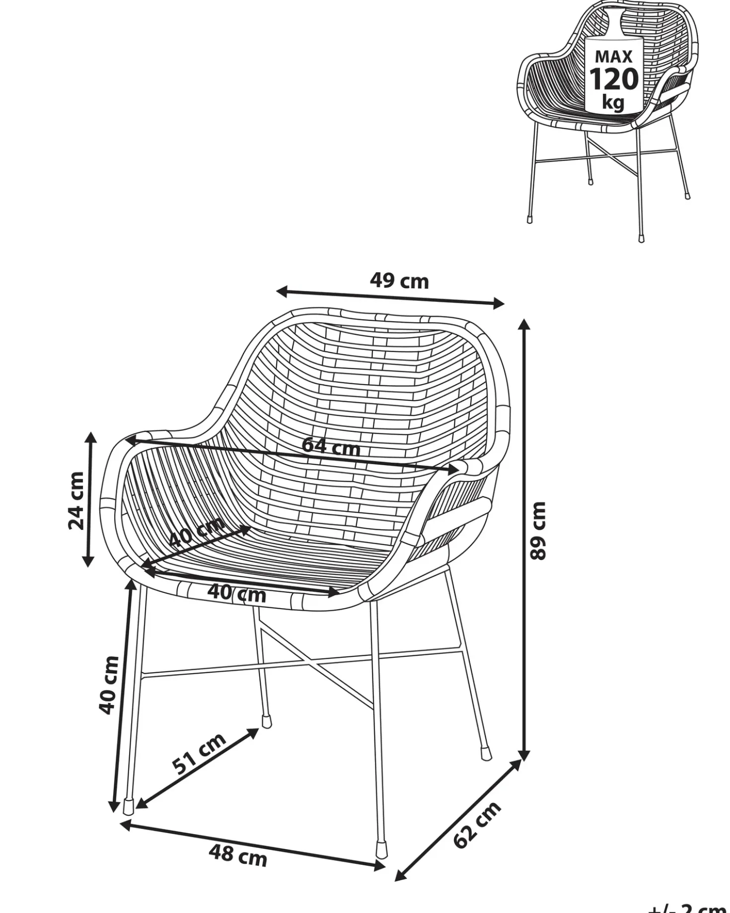 Sedia da pranzo CANORA Rattan Marrone