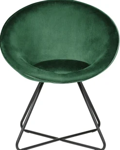 Sedia da pranzo FLOBY II Velluto Verde smeraldo