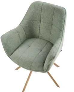 Sedia da pranzo HAYDEN Bouclé Verde chiaro