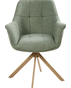 Sedia da pranzo HAYDEN Bouclé Verde chiaro