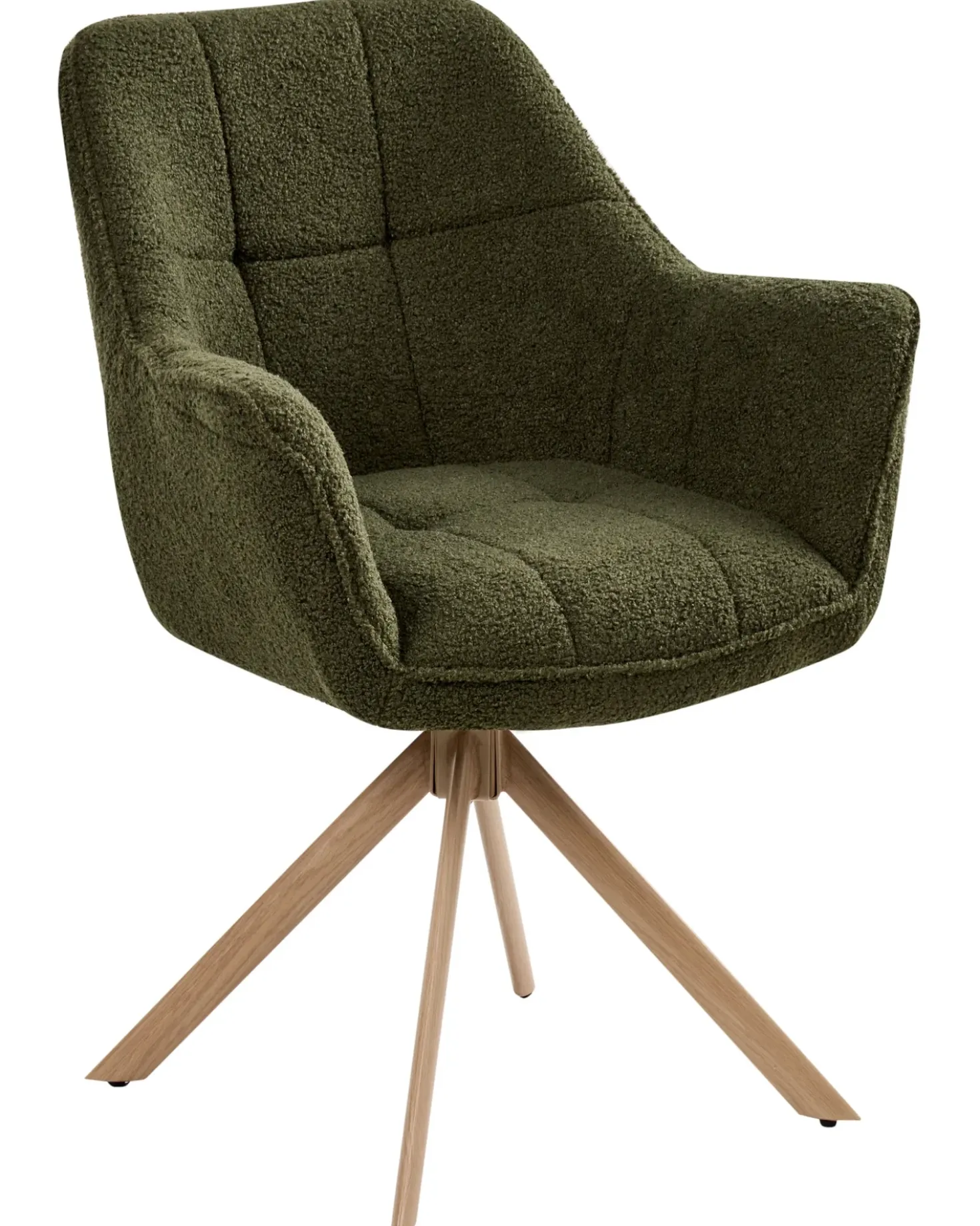 Sedia da pranzo HAYDEN Bouclé Verde