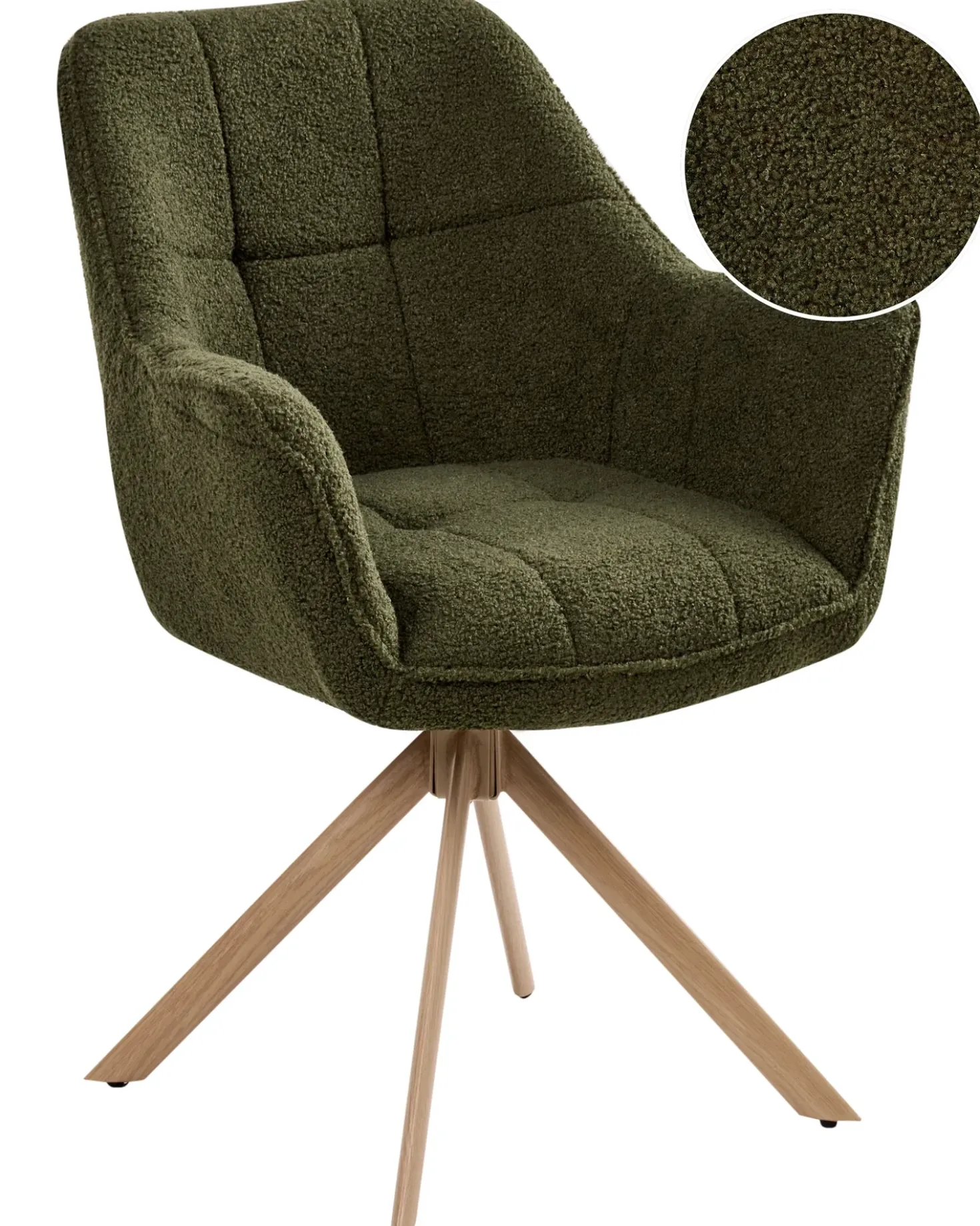 Sedia da pranzo HAYDEN Bouclé Verde