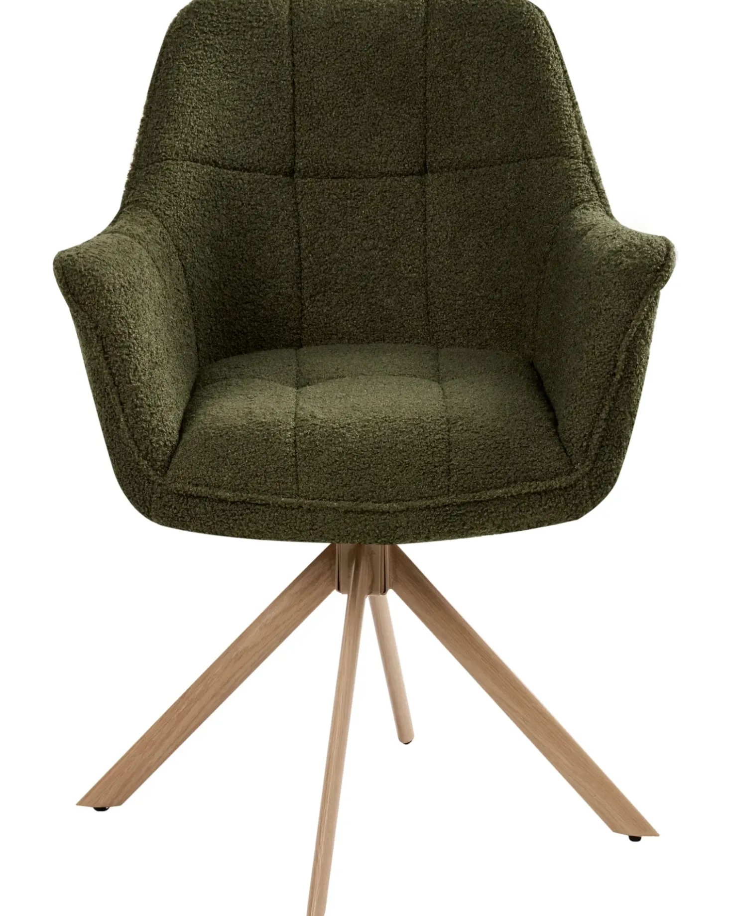 Sedia da pranzo HAYDEN Bouclé Verde