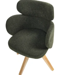 Sedia da pranzo MARCY Bouclé Verde scuro