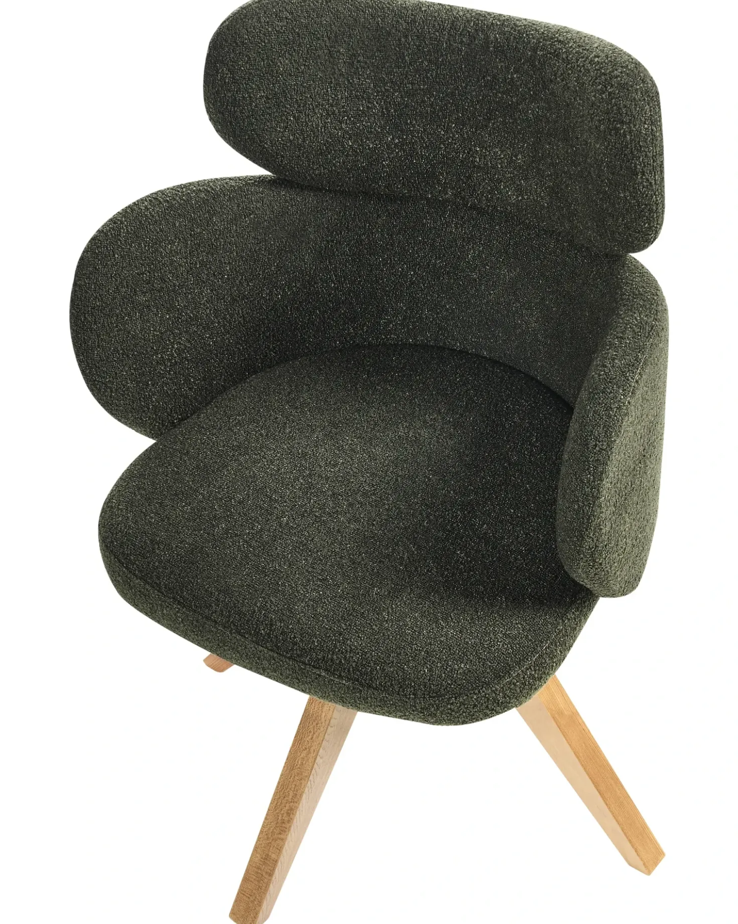 Sedia da pranzo MARCY Bouclé Verde scuro