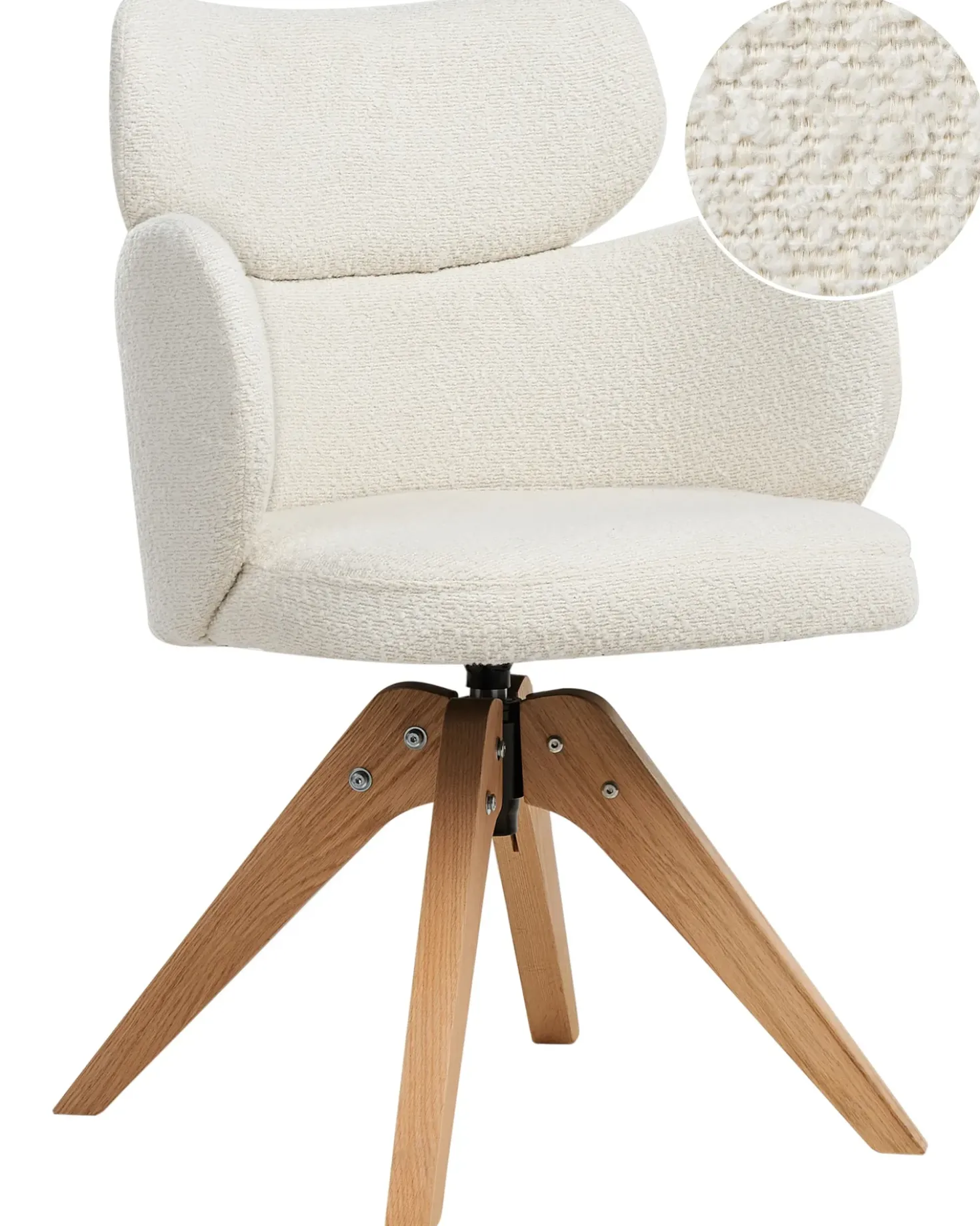 Sedia da pranzo MARCY Bouclé Beige chiaro