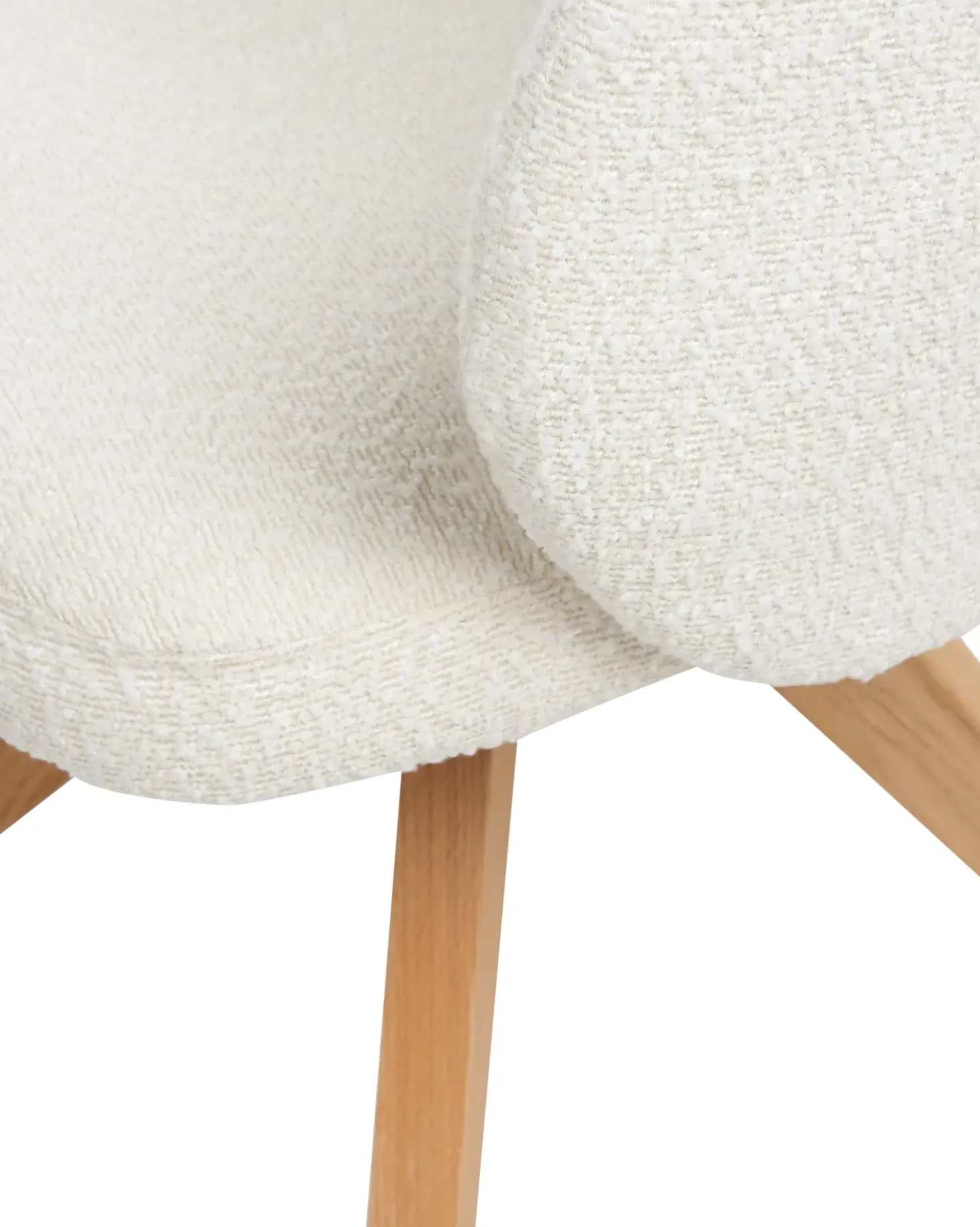 Sedia da pranzo MARCY Bouclé Beige chiaro