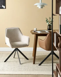 Sedia da pranzo MORNAS Lino sintetico Beige chiaro