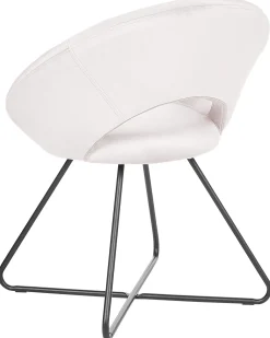 Sedia da pranzo RACHEL Velluto Bianco sporco