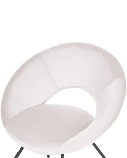 Sedia da pranzo RACHEL Velluto Bianco sporco