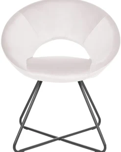 Sedia da pranzo RACHEL Velluto Bianco sporco