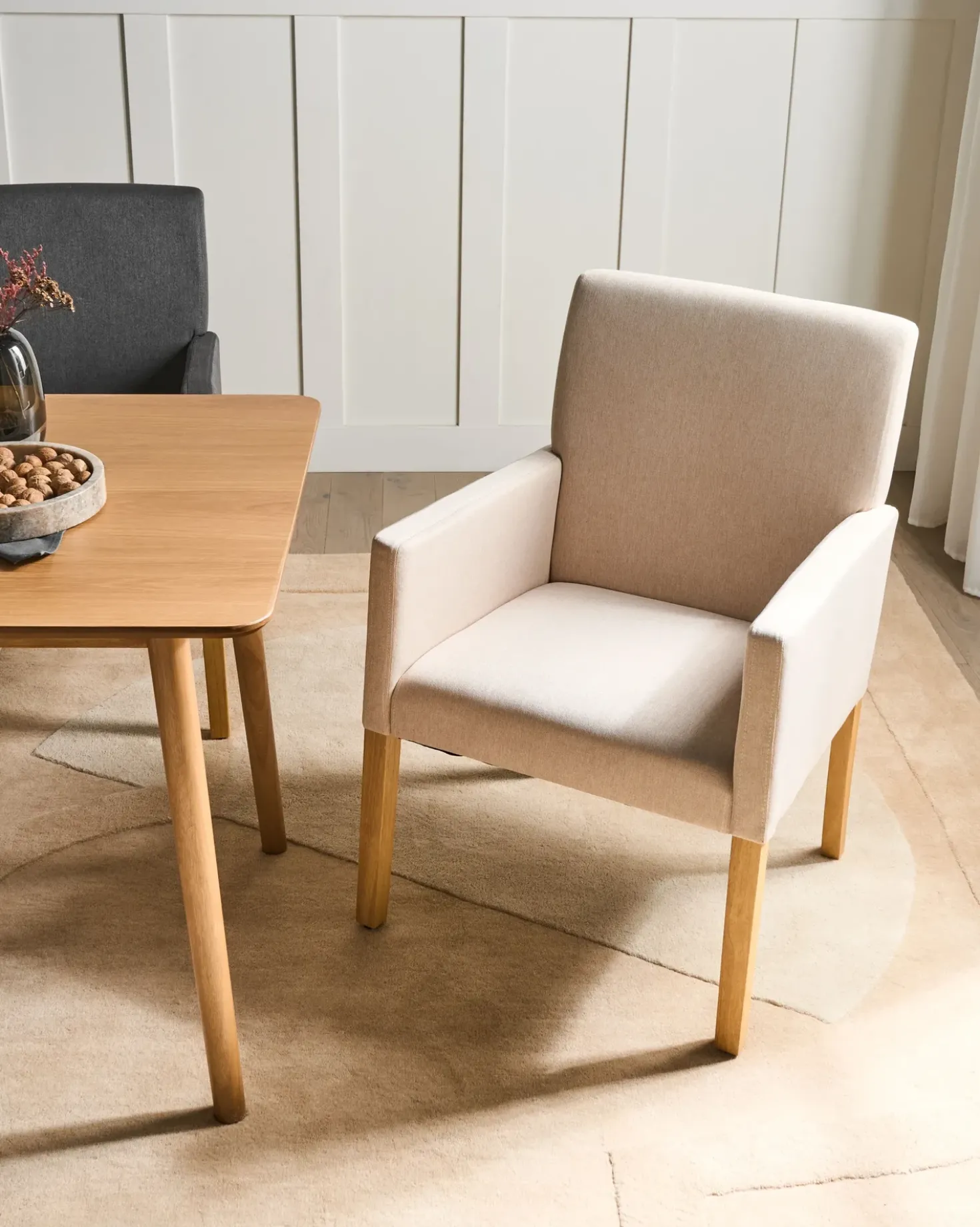 Sedia da pranzo ROCKEFELLER Tessuto Beige
