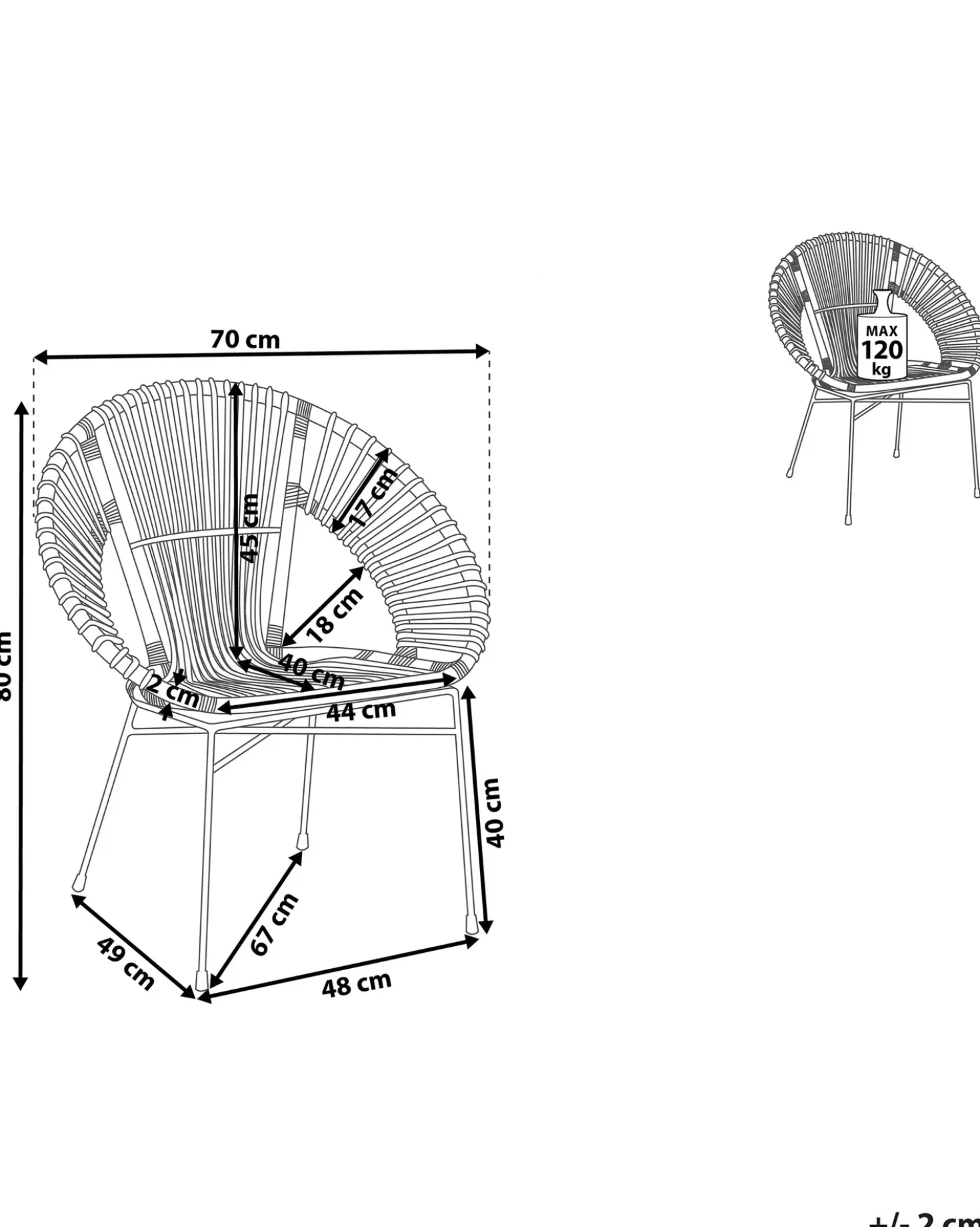 Sedia da pranzo SARITA Rattan Naturale