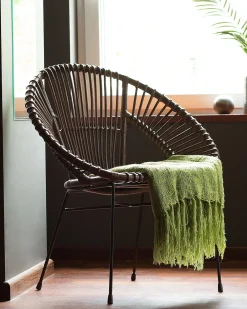 Sedia da pranzo SARITA Rattan Marrone scuro