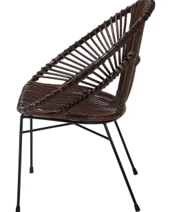 Sedia da pranzo SARITA Rattan Marrone scuro