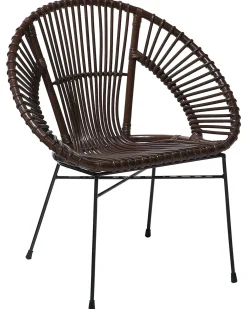 Sedia da pranzo SARITA Rattan Marrone scuro