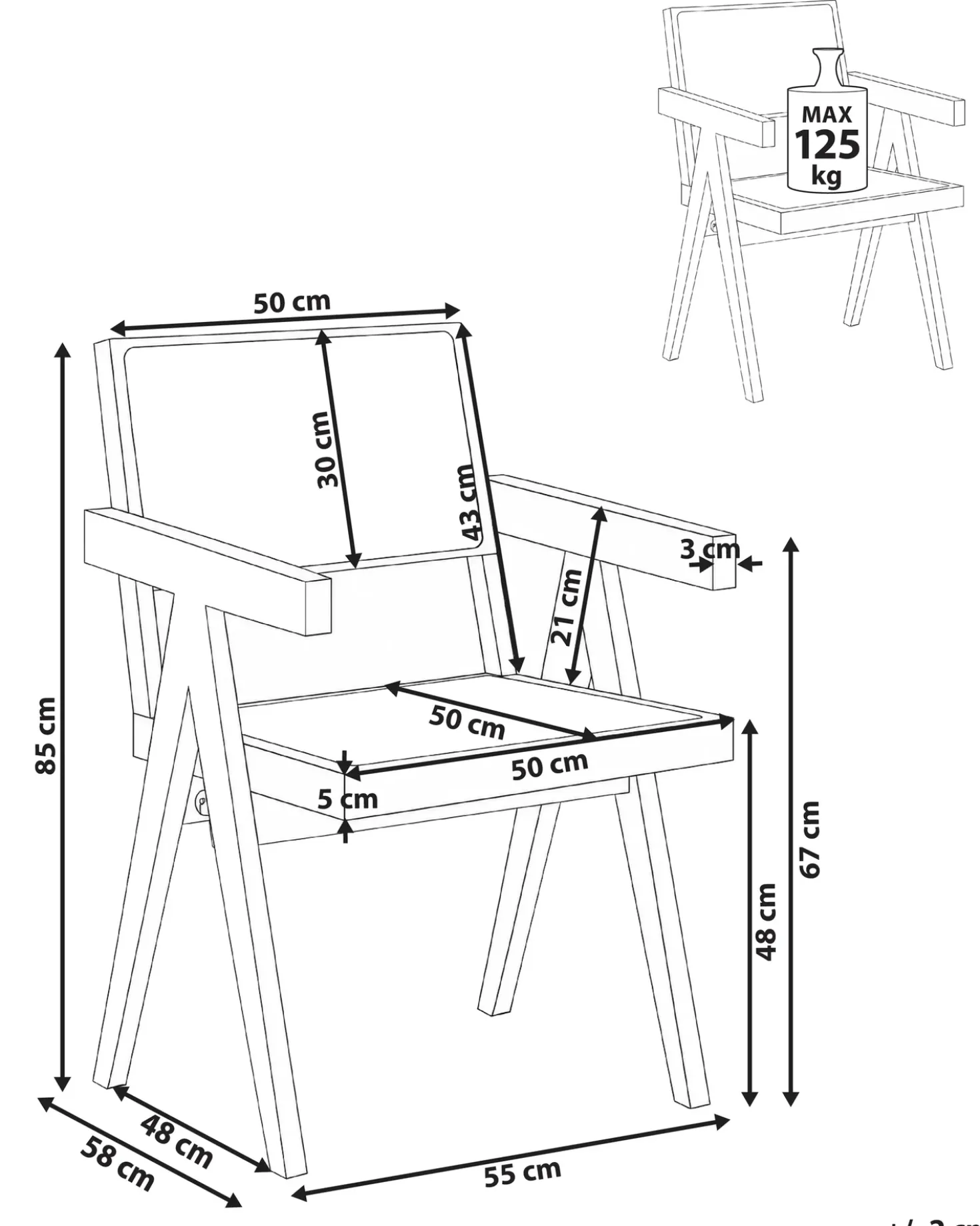 Sedia da pranzo WESTBROOK Legno Nero