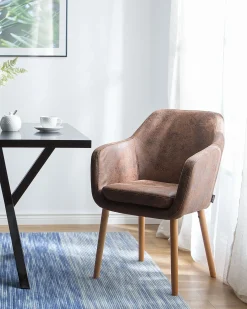 Sedia da pranzo YORKVILLE Pelle sintetica Marrone scuro