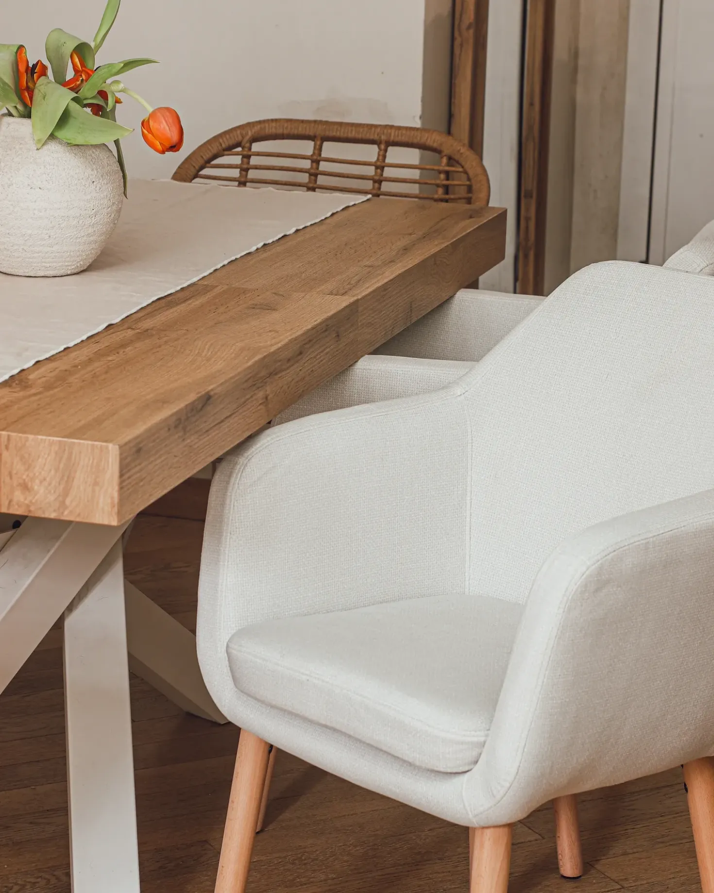 Sedia da pranzo YORKVILLE II Velluto Bianco sporco