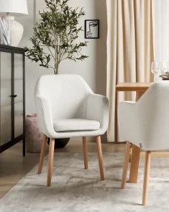 Sedia da pranzo YORKVILLE II Velluto Bianco sporco