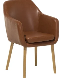 Sedia da pranzo YORKVILLE Pelle sintetica Marrone dorato