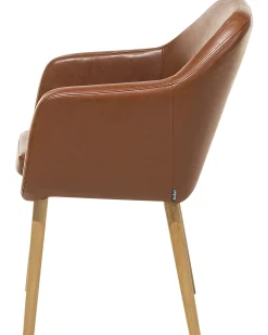 Sedia da pranzo YORKVILLE Pelle sintetica Marrone dorato