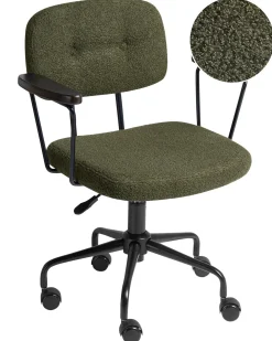 Sedia da scrivania ALGERITA Bouclé Verde scuro