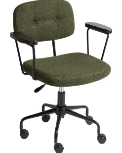 Sedia da scrivania ALGERITA Bouclé Verde scuro
