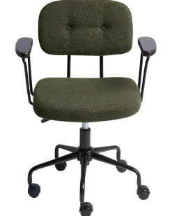 Sedia da scrivania ALGERITA Bouclé Verde scuro