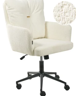 Sedia da scrivania ALPINE Bouclé Bianco sporco
