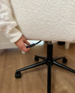Sedia da scrivania ALPINE Bouclé Bianco sporco